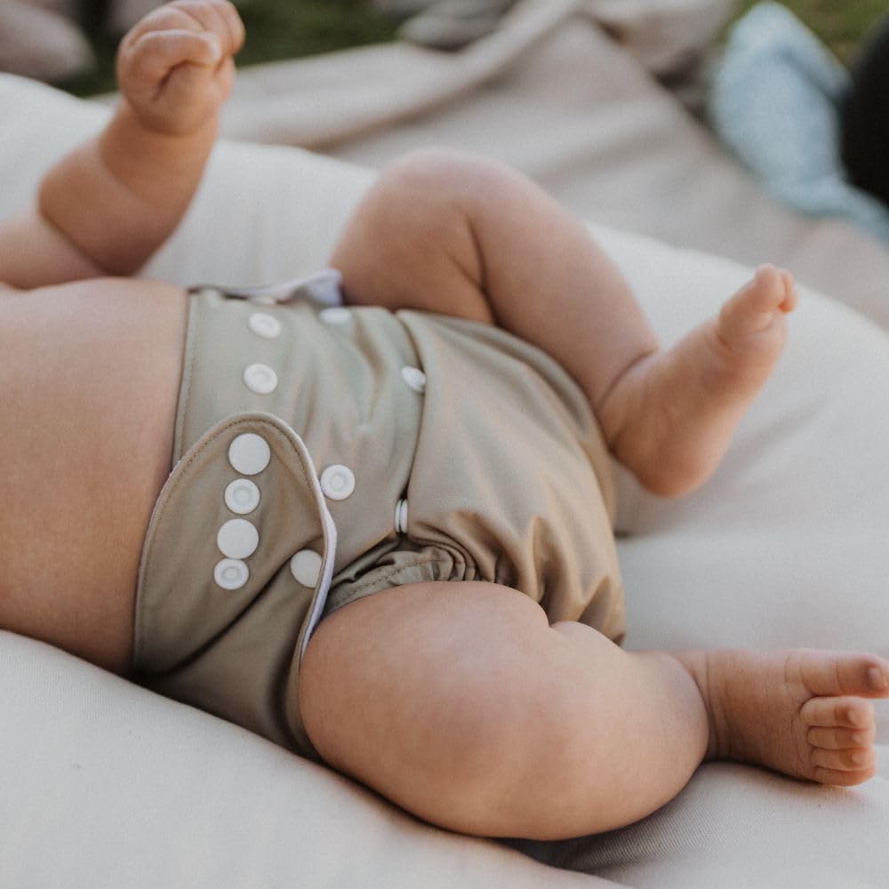 Nora's Nursery Cloth Diapers 7 Pack with 7 Inserts & 1 Wet Bag - Waterproof Cover, Washable, Reusable & One Size Adjustable Pocket Diapers for Newborns and Toddlers - Delilah