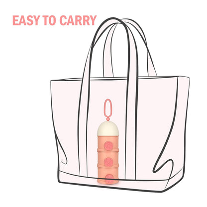 Accmor Formula Dispenser On The Go, 4 Layers Stackable Formula Container to Go, Non-Spill Portable Milk Powder Baby & Kids Snack Container, Pink