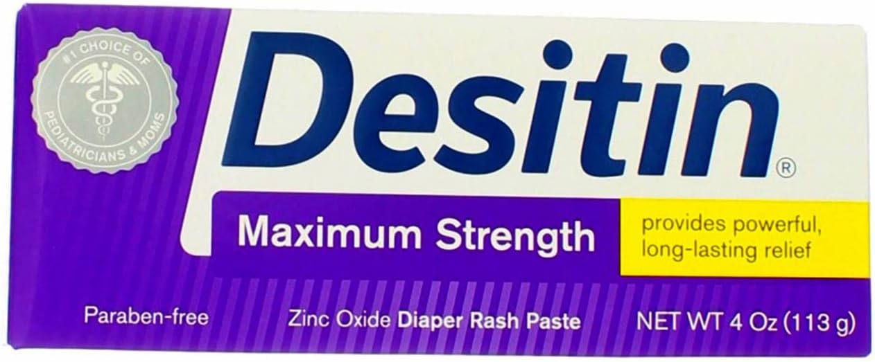 DESITIN Maximum Strength Diaper Rash Paste 4 oz (Pack of 4)