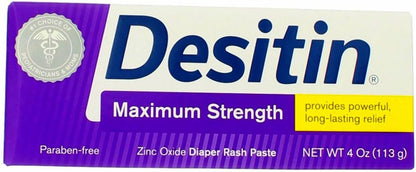 DESITIN Maximum Strength Diaper Rash Paste 4 oz (Pack of 4)
