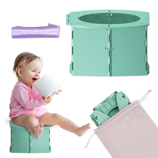 Teo - Portable Toddler Travel Potty – Foldable, Lightweight, Leak-Proof Toilet for Kids with Travel Bag & Disposable Liners – Compact Potty Chair for Home & On-the-Go Use (Sailboat Blue)