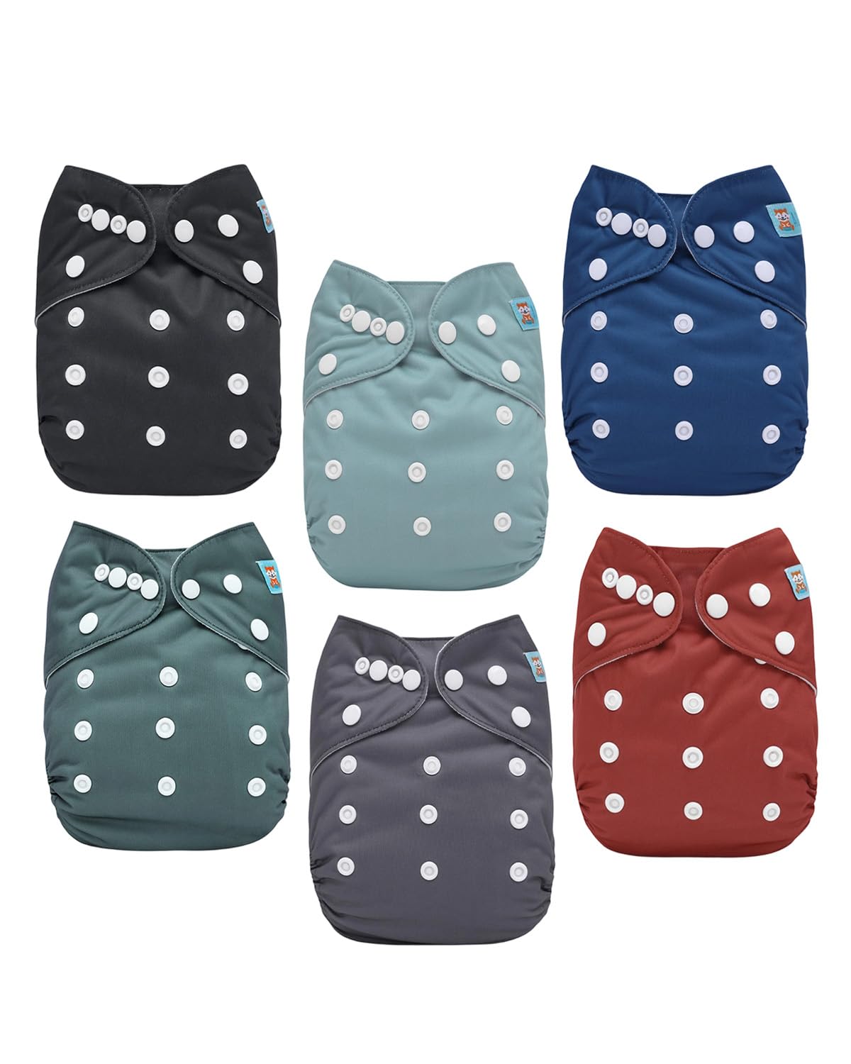 ALVABABY Baby Cloth Diapers 6 Pack with 12 Inserts Cloth Diaper Covers Adjustable Washable Reusable for Baby Girls and Boys