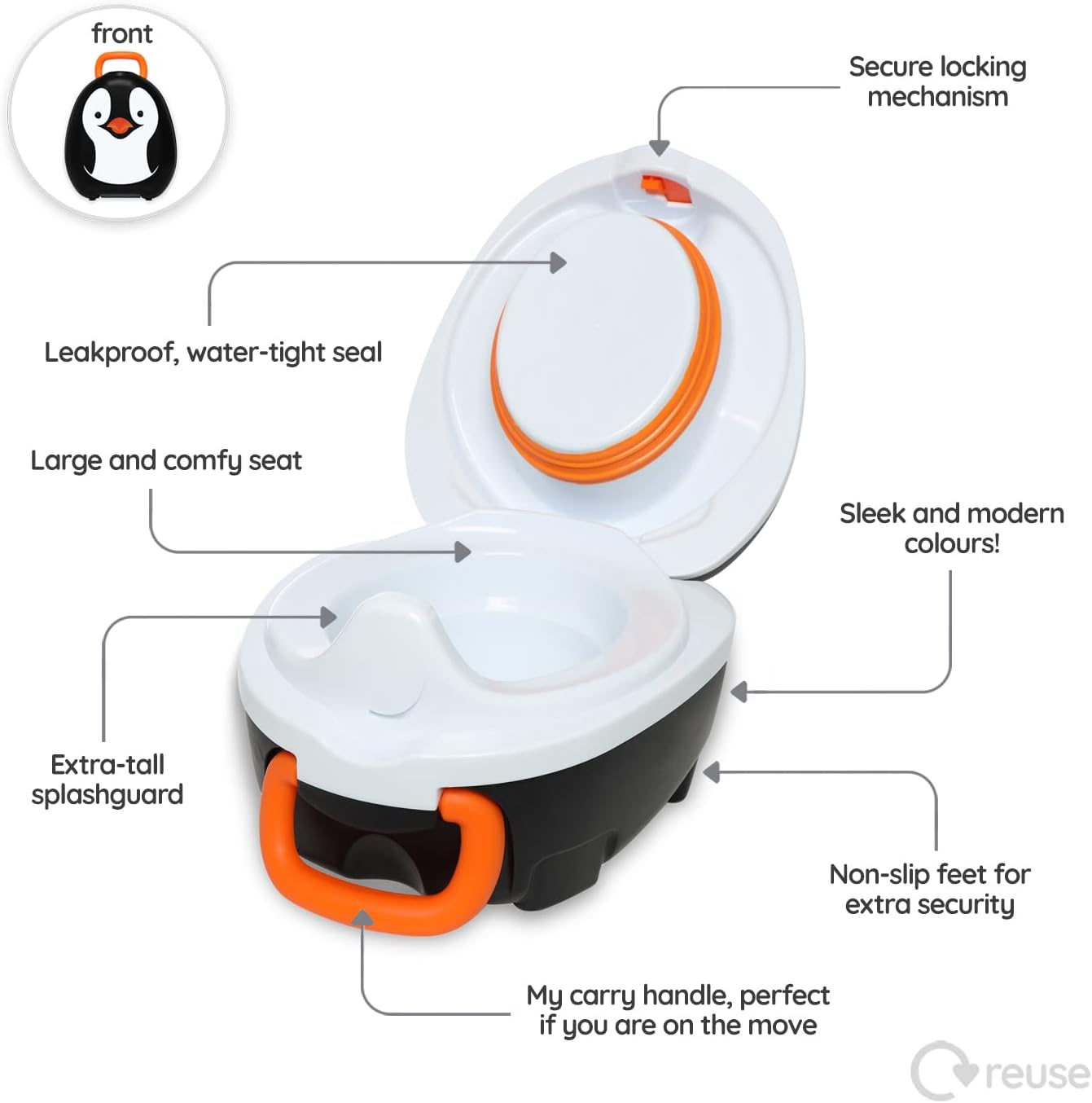 My Carry Potty - Ladybug Travel Potty, Award-Winning Portable Toddler Toilet Seat for Kids to Take Everywhere