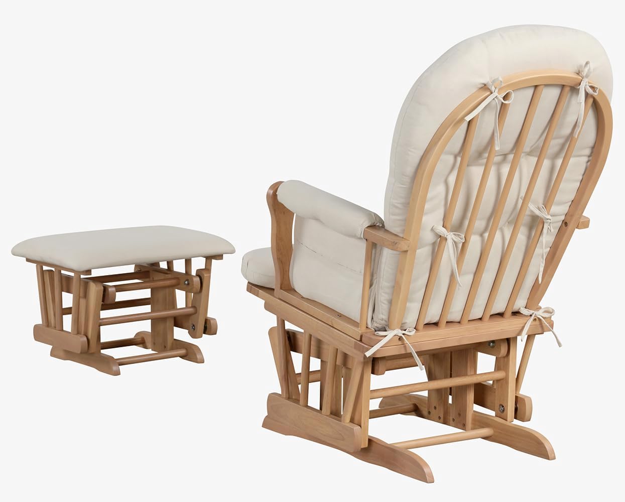 Angel Line Windsor Glider and Ottoman, Natural