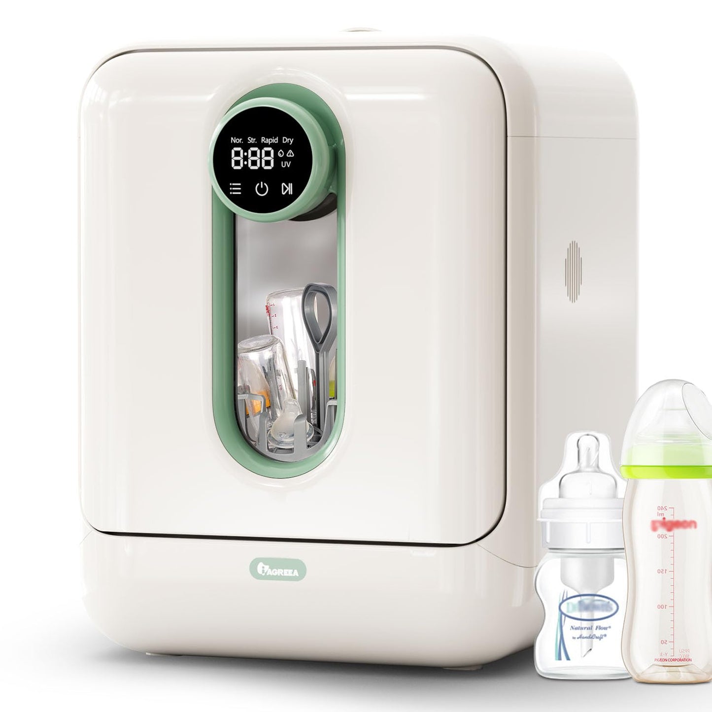 IAGREEA Baby Bottle Washer, Sterilizer and Dryer, All-in-One Pro Cleaning Machine for Bottles, Pump Parts & Baby Essentials, Effortless Care, Replaces Hand Washing, BPA-Free, 72-Hour Storage