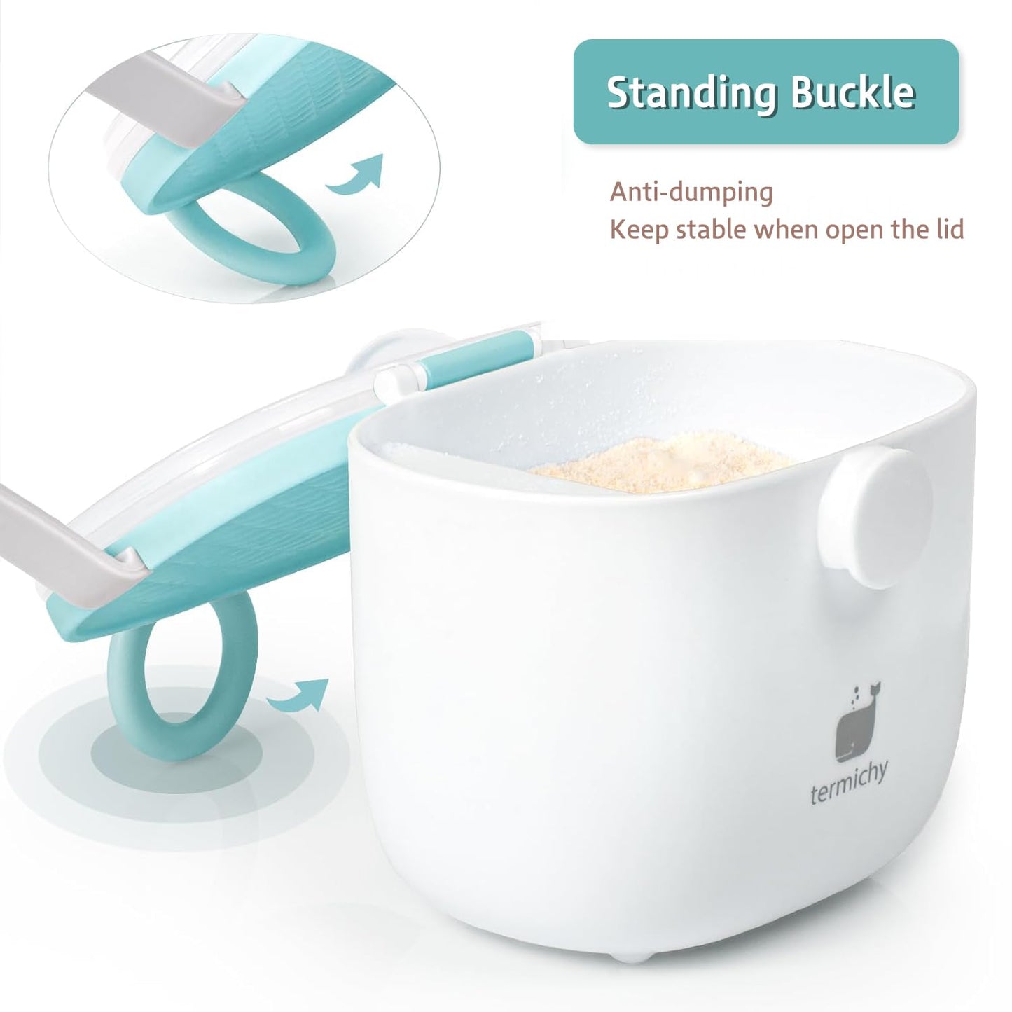 Termichy Baby Formula Dispenser, Portable Formula Dispenser Container with Scoop and Carry Handle for Travel Outdoor Activities for Baby Infant, 500ml