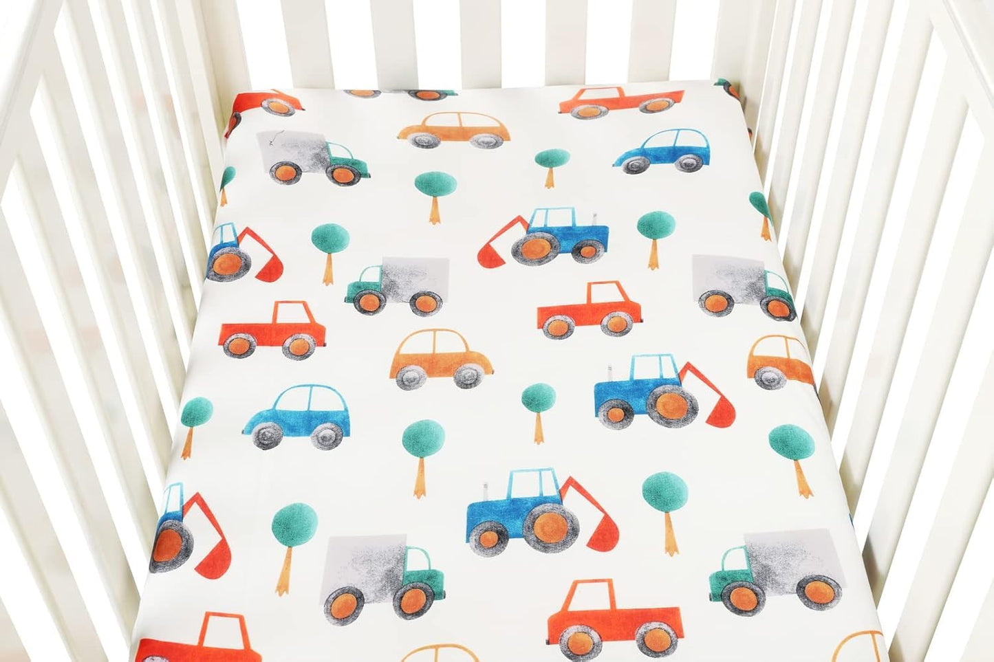 Bassinet Sheet Set 2 Pack Snug Fitted Bedside Sleeper Bassinet Sheets, Stretchy Ultra Soft, Unisex Boy Girl, Light Blue & Dinosaur