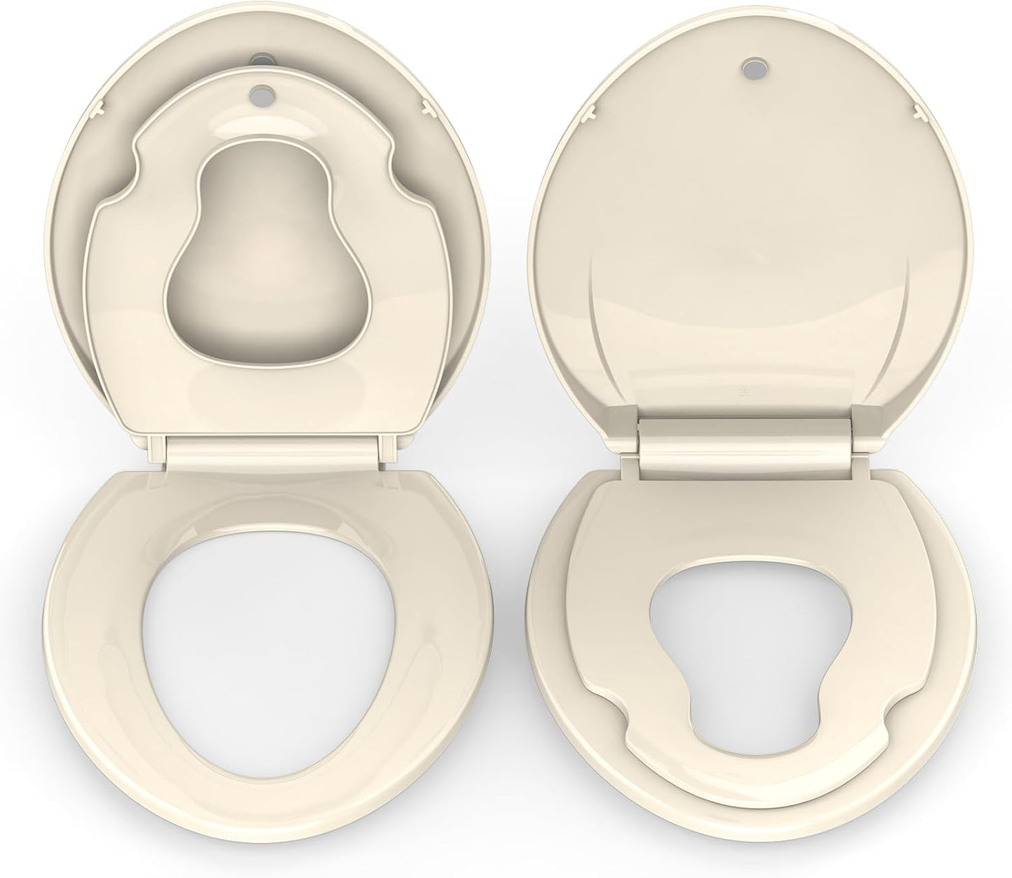 Toilet Seat Round,Toilet Seat with Toddler Seat Built in, Potty Training Toilet Seat Round Fits Both Adult and Child, with Soft Close,Easy Install and Clean - White, Round