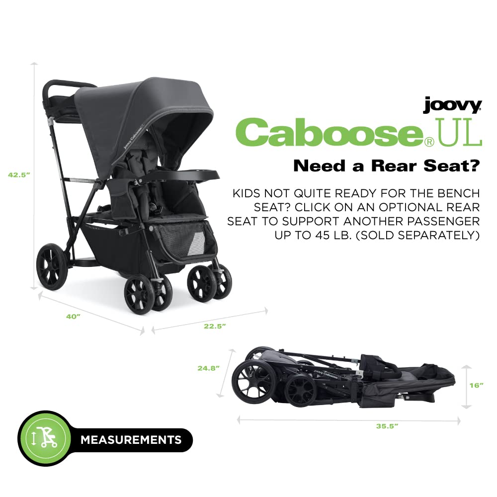 Joovy Caboose LX Tandem Stand-on Stroller, Black