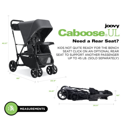Joovy Caboose LX Tandem Stand-on Stroller, Black