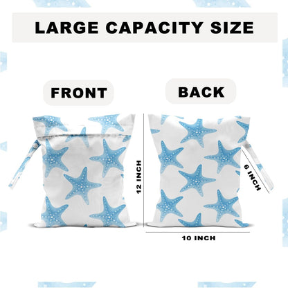 Unicorn Wet Dry Bag 12x10 Inch, Waterproof Reusable Wet Bag with Two Zippered Pockets & Handle for Swimsuit Travel Beach Pool Gym Stroller Dirty Yoga Gym Clothes Toiletries Daycare Organizer