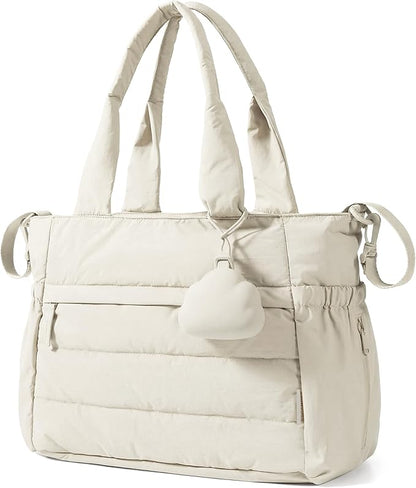 BAGSMART Diaper Bag Tote, Hospital Bag for Labor Delivery, Puffy Maternity Travel Diaper Tote, Baby Bag with Pacifier Case