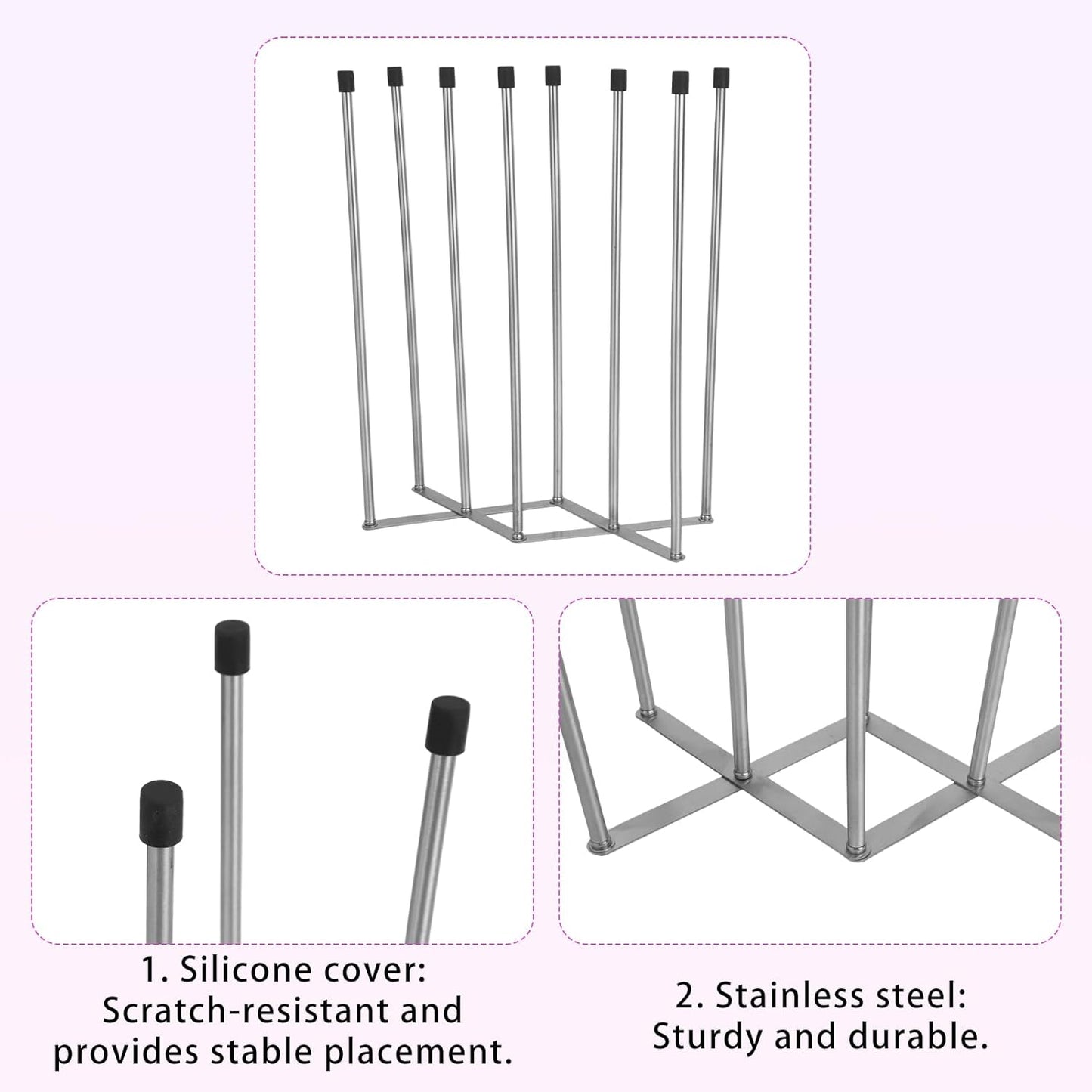 Foldable Bottle Drying Rack, Baby Newborn Extendable Water Bottle Drying Holder Fast Cup Dryer with Non-Slip Silicone Bottom Storage Bag Drainer Rack for Kitchen Home Organizer