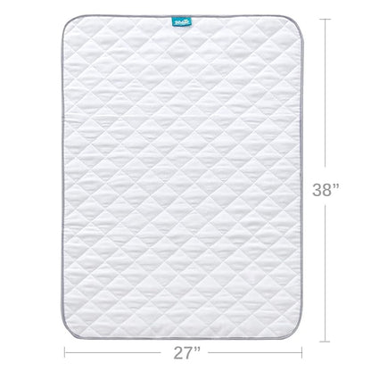 Waterproof Crib Mattress Protector 27" x 38", Washable Pee Pads for Kids, Adults, Non-Slip & Sturdy Mattress Pad for Incontinence, Potty Training Pee Pads, White