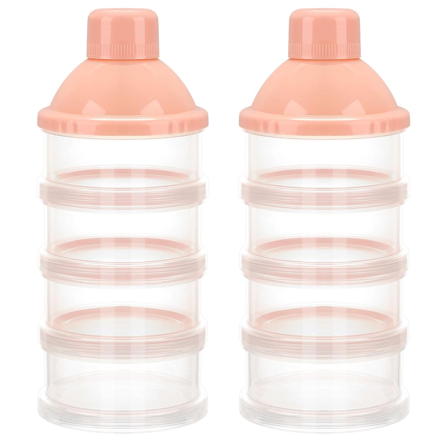 Accmor Formula Dispenser On The Go, 4 Compartments Stackable Formula Container for Travel, Baby Milk Powder Kids Snack Container, BPA Free ﻿