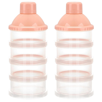 Accmor Formula Dispenser On The Go, 4 Compartments Stackable Formula Container for Travel, Baby Milk Powder Kids Snack Container, BPA Free ﻿