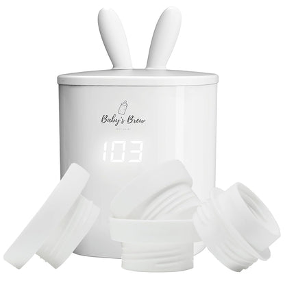 Baby's Brew Portable Bottle Warmer with Adapter Set – Cordless Baby Bottle Warmer for Breastmilk & Formula, Rechargeable, Leak-Proof, Travel-Friendly Milk Warmer, Marble