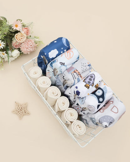 ALVABABY 12pcs Microfiber Inserts,Soft Cloth Diaper Liner,3-Layer Absorbent Inserts,Reusable for Baby Cloth Diapers 12T
