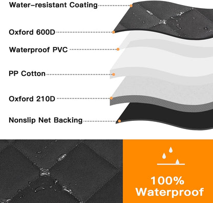 Kytely Dog Car Seat Cover for Back Seat,600D Heavy Duty Dog Hammock for Car with Side Flap,100% Waterproof Pet Backseat Cover, Anti-Scratch Nonslip Pet Seat Protector for Cars Trucks and SUV