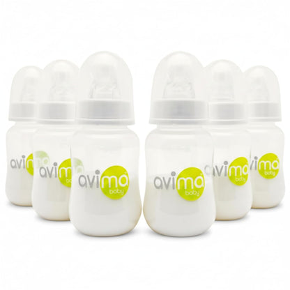 Avima 10 oz Anti Colic Baby Bottle Set - Medium Flow Nipples Included, Standard Neck, BPA Free - 3-6 Months, Stage 2 Feeding for Gas, Spit Up & Colic (Set of 8)