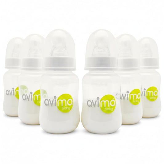 Avima 10 oz Anti Colic Baby Bottle Set - Medium Flow Nipples Included, Standard Neck, BPA Free - 3-6 Months, Stage 2 Feeding for Gas, Spit Up & Colic (Set of 8)
