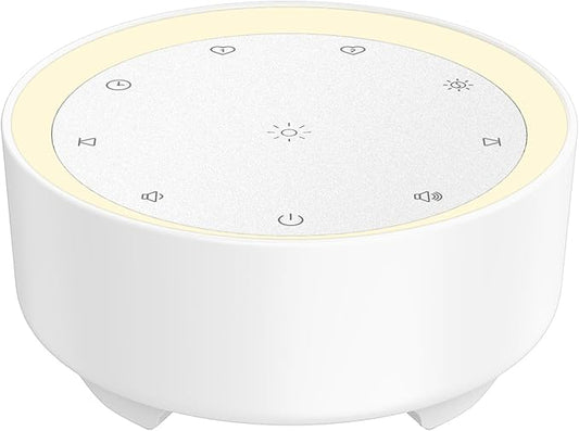 Kipcush White Noise Machine for Sleeping, 20 Soothing Sounds Including White Pink Brown Noise, Fan and Nature, Custom Shortcut Buttons, Dimmable Night Light, 8 Hour Timer, USB Powered