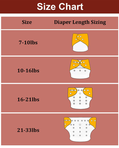 babygoal Cloth Diaper Covers 6 Pack with Wet Bag for Fitted Diapers and Prefolds with Double Gussets, Adjustable and Reusable for Baby Boys and Girls