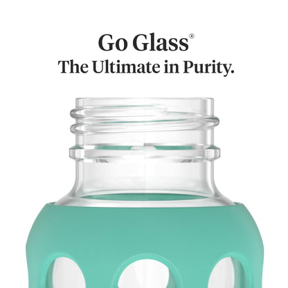 Lifefactory Glass Baby Bottle with Stage 1 Nipple and Protective Silicone Sleeve Cantaloupe, 4 Oz