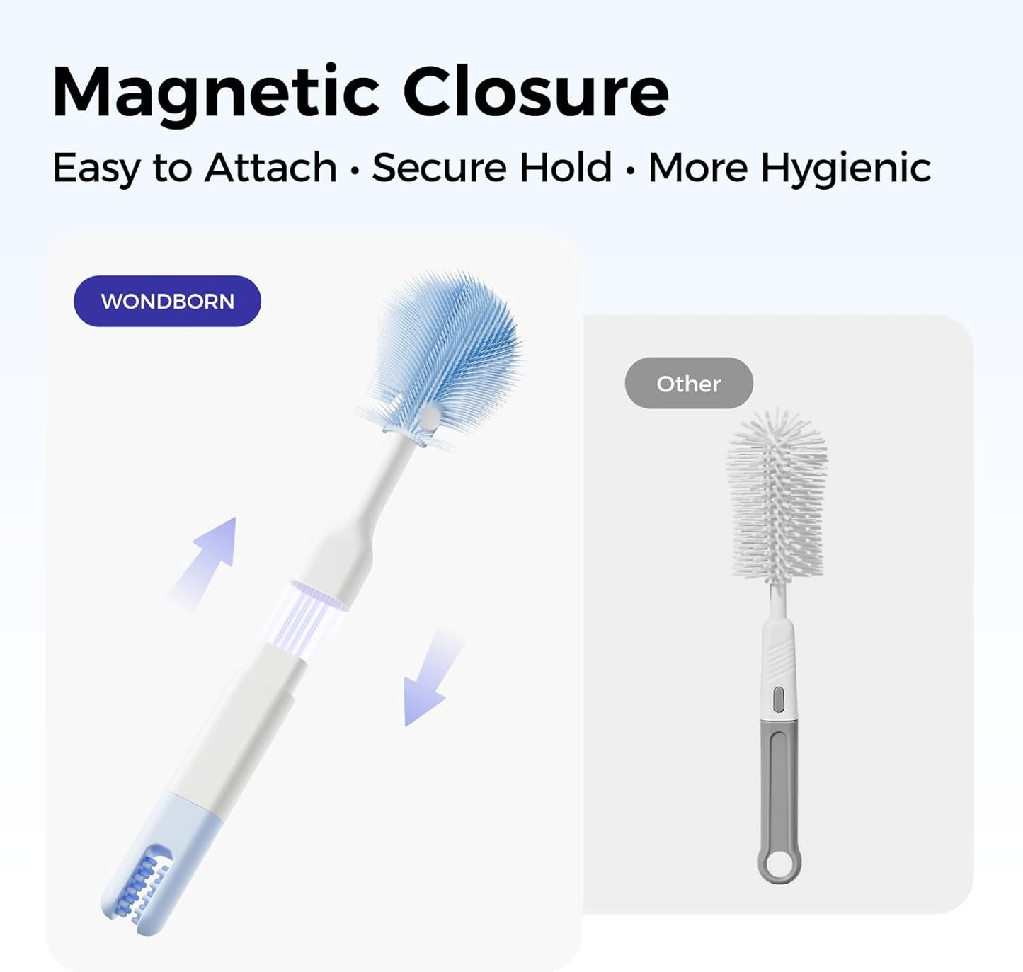 Bottle Brush Set, 9-in-1 Bottle Cleaner Kit, Includes Bent Neck Bottle Brush, Nipple Cleaning Brush, Straw Brush, Soap Dispenser, Pry Tool, Storage Case & Drying Rack, Baby Travel Essentials