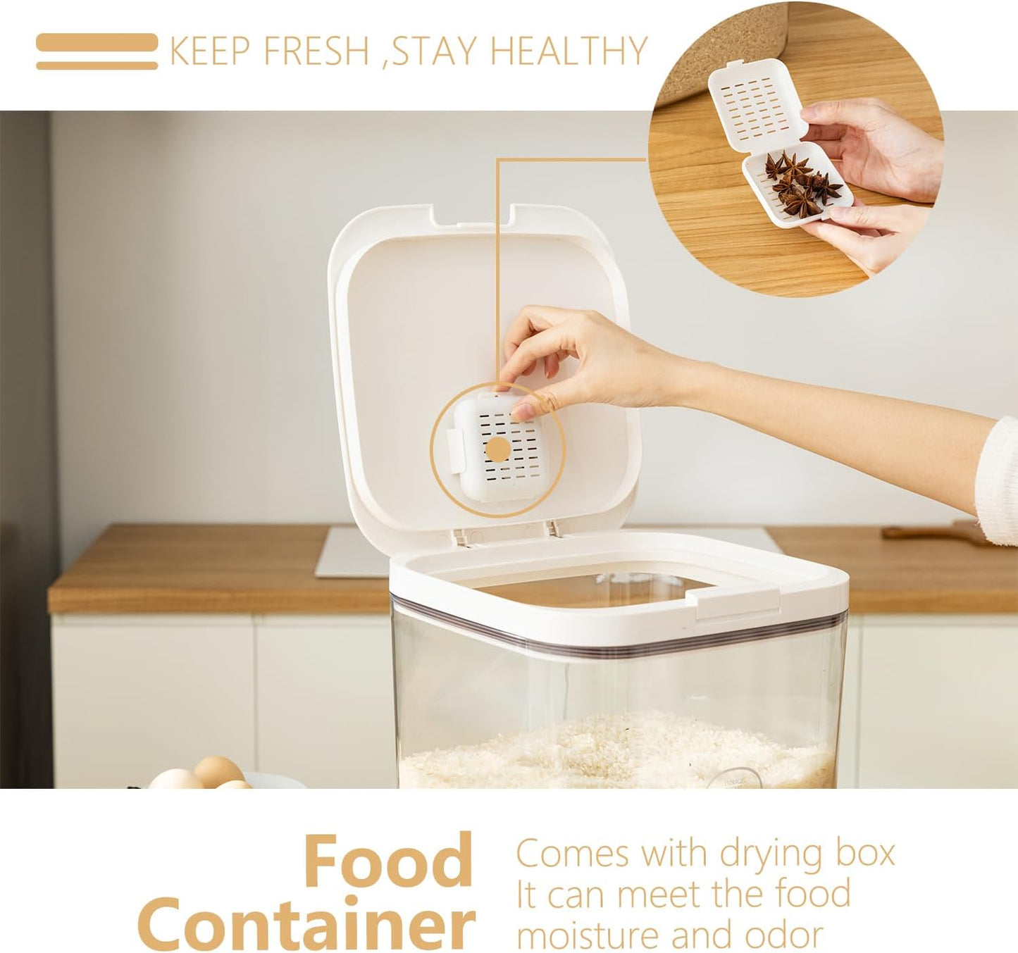 Flour Container - 5.5 L /5.81qt/5kg Large Flour Dispenser Keep Your Flour Fresh and Dry Easily with Kitchen Essential