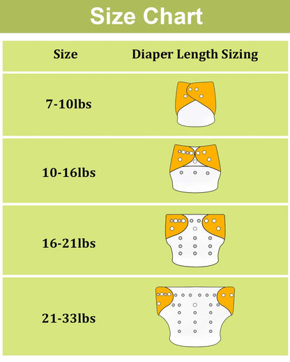 babygoal Cloth Diaper Covers 6 Pack with Wet Bag for Fitted Diapers and Prefolds with Double Gussets, Adjustable and Reusable for Baby Boys and Girls