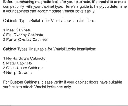 Vmaisi 16 Pack Child Safety Magnetic Cabinet Locks - Children Proof Cupboard Baby Locks Latches - Adhesive for Cabinets & Drawers and Screws Fixed for Protection