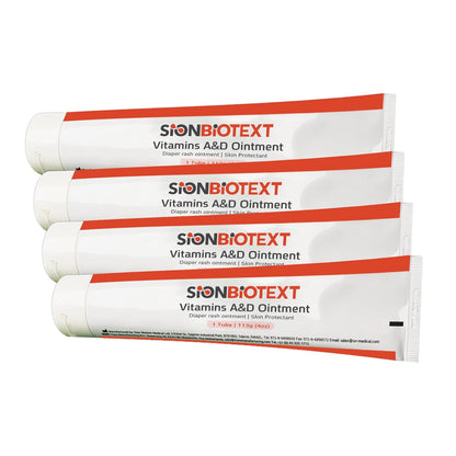 A and D Ointment by Sion Biotext Baby Diaper Rash Vitamin A + D Cream for Dry Skin, Cuts, Burns Soothing Baby Care Medical Moisturizer + First Aid. (1 Tube 4oz)