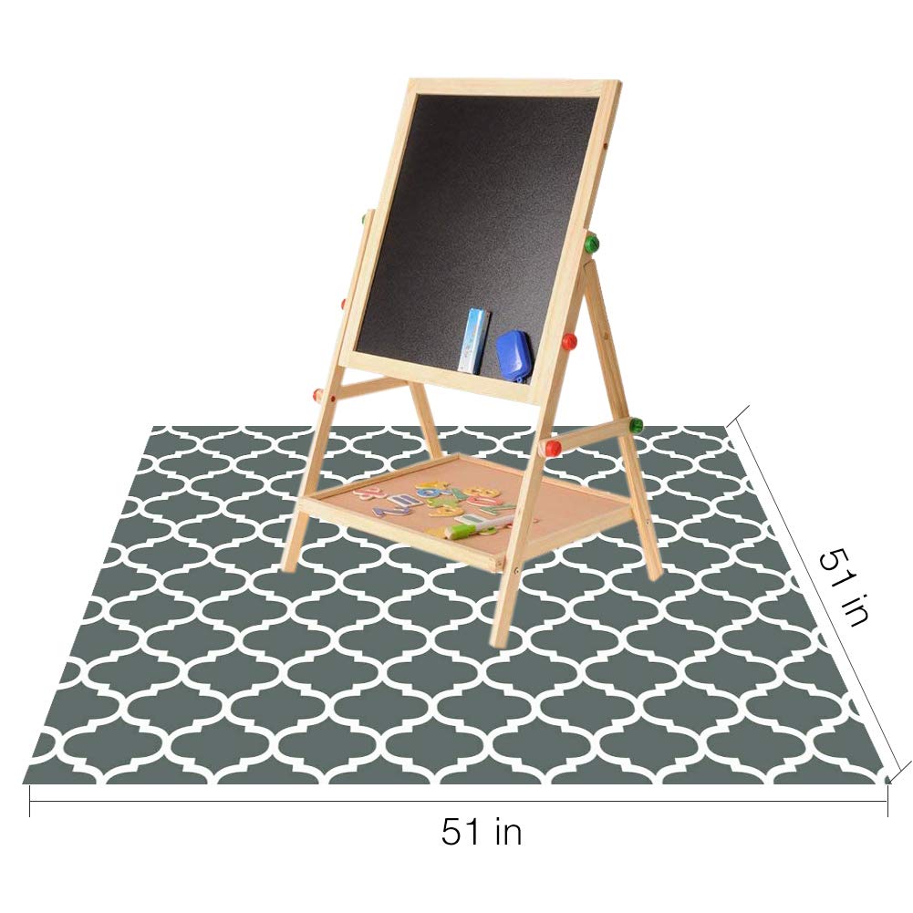 Splat Mat for Under High Chair/Arts/Crafts by CLCROBD, 51" Baby Anti-Slip Food Splash and Spill Mat for Eating Mess, Waterproof Floor Protector and Table Cloth
