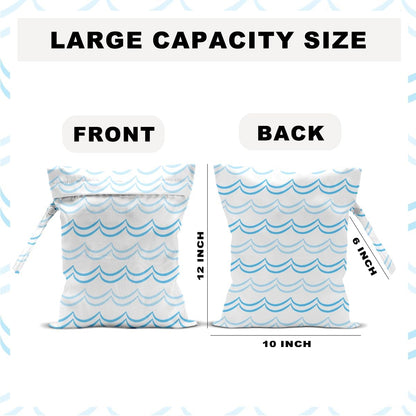 Unicorn Wet Dry Bag 12x10 Inch, Waterproof Reusable Wet Bag with Two Zippered Pockets & Handle for Swimsuit Travel Beach Pool Gym Stroller Dirty Yoga Gym Clothes Toiletries Daycare Organizer