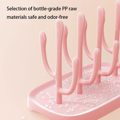Pink Baby Bottle Drying Rack, Portable Bottle Holder for Baby Accessories