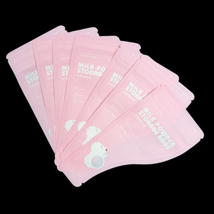 30 Pack 3.94x7.87 inch Writable Bulk Disposable Powder Bags for Travel Sample Dispenser Baby Formula Storage Container Transparent Window Portable Protein Powder Leakproof Pouches