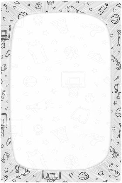 Fitted Crib Sheets Turtle Sea Horse Stretchy Portable Playard Sheets for Baby Toddler, Breathable Soft Mini Crib Mattress 39 x 27 in for Boys and Girls
