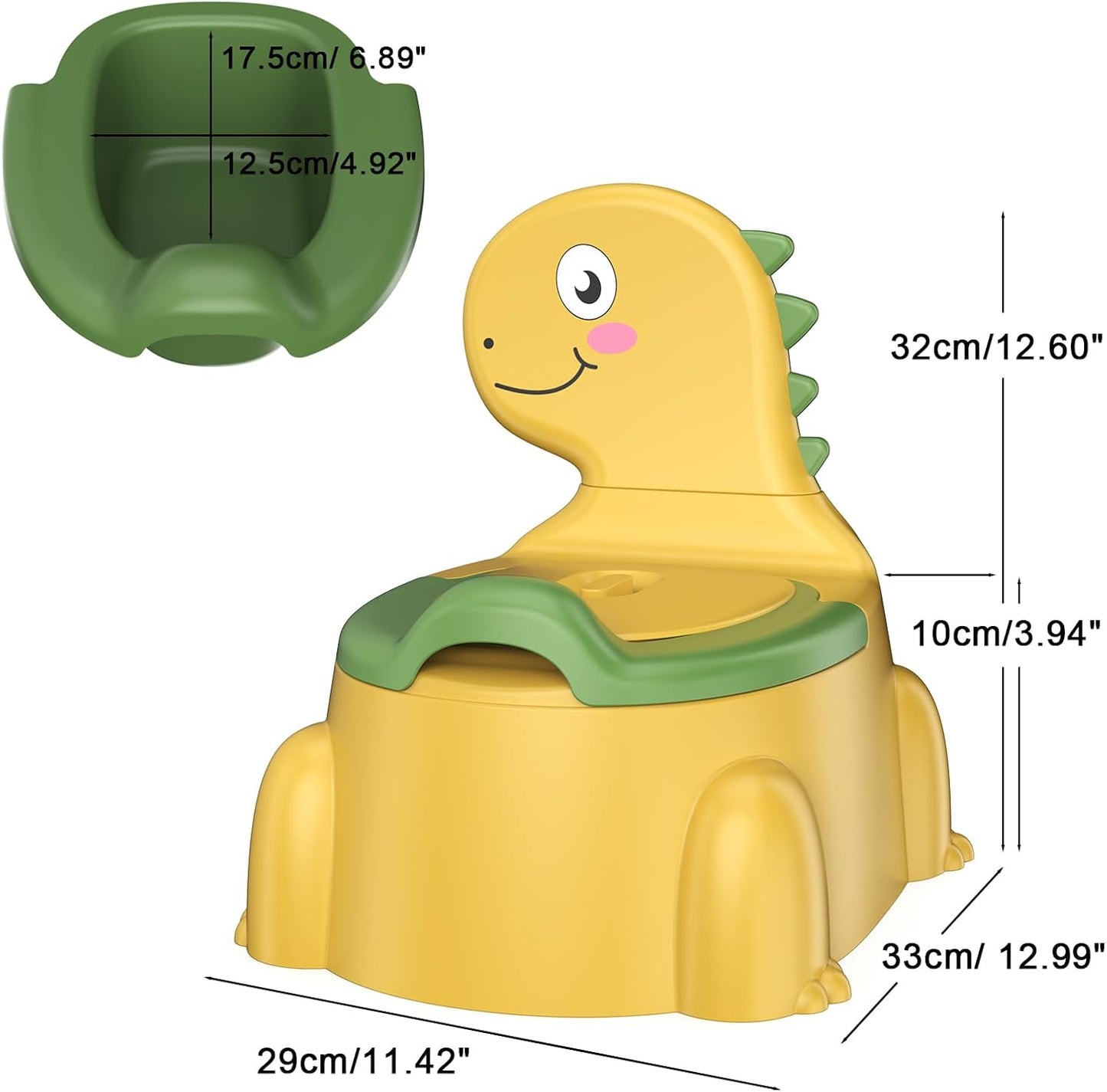 Potty Training Toilet, Toddler Potty Training Seat Baby Potty Chair, Dinosaur Toilet Potty Seat for Boys Girls Kids Toddlers, Portable Travel Potty with lid,Urinal, Splash Guard, Non-Slip Pad(Blue)