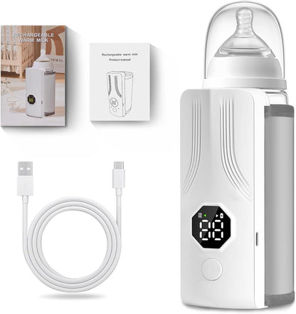 Portable Bottle Warmer for Travel, Fast Heating,Long Battery Life & Large Capacity for Baby Outdoor Travel and Various Bottled Heating