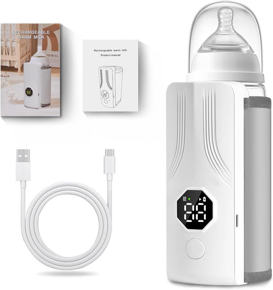 Portable Bottle Warmer for Travel, Fast Heating,Long Battery Life & Large Capacity for Baby Outdoor Travel and Various Bottled Heating
