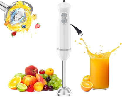 Bonsenkitchen Hand Blender, Immersion Blender with 2 Mixing Speed, Electric Handheld Mixer Portable Stick Mixer with Stainless Steel Blades for Soup, Smoothie, Puree, Baby Food
