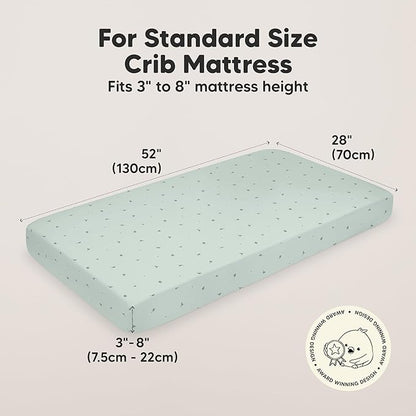 KeaBabies 2-Pack Organic Crib Sheets for Boys, Girls - 52x28 Fitted Crib Mattress Sheet Neutral, Breathable Jersey Cotton Cover for Baby Bed, Toddler Mattress, Soft & Cute Prints (Bunnies)