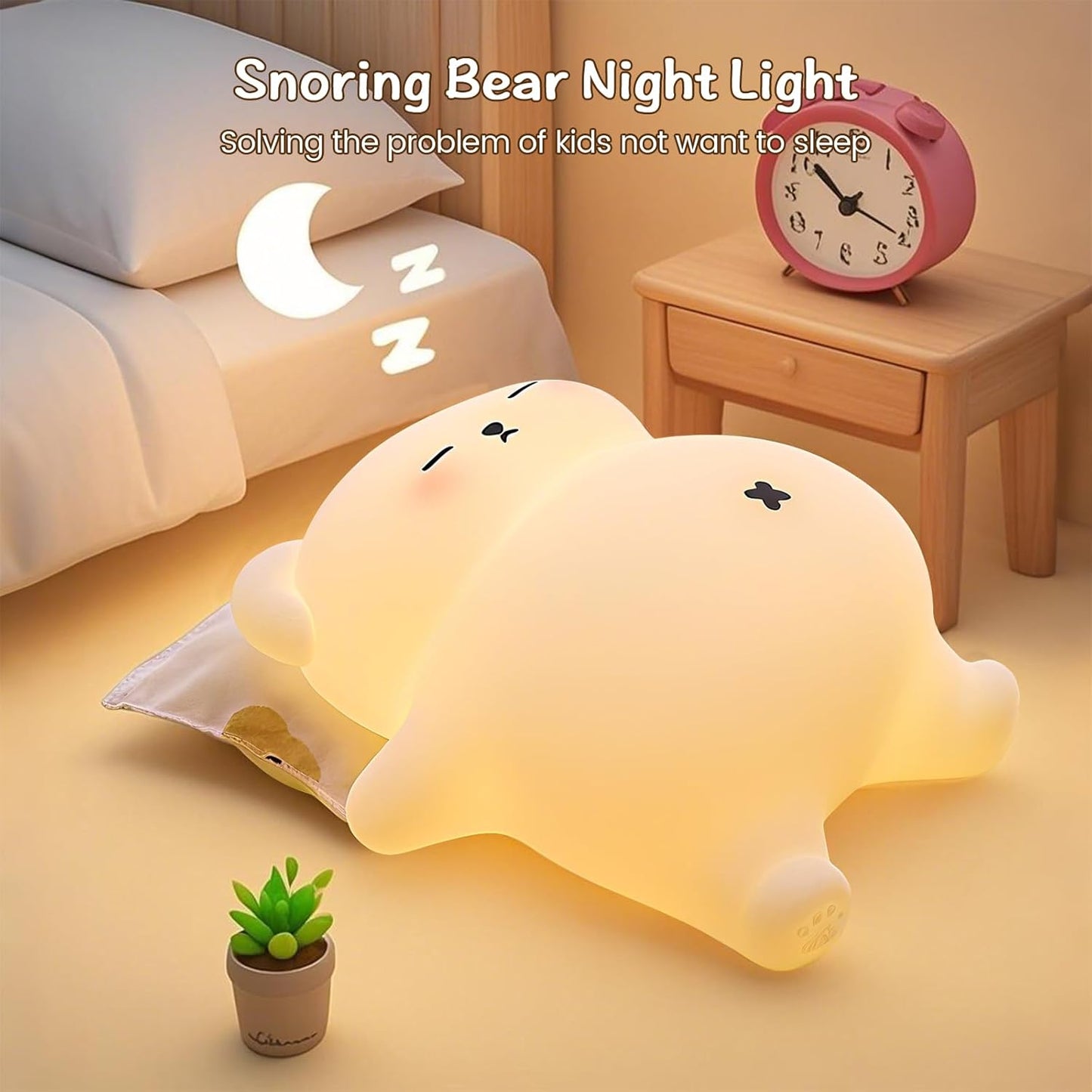 Cute Panda Night Light with White Noise, Sound Machine for Baby Sleeping Aid ,Toddler Sleep Trainer 4 Soothing Sleep Sounds,Timer/Dimmable Nursery Silicone Night Light, Cute Gifts for Kids Boys/Girls