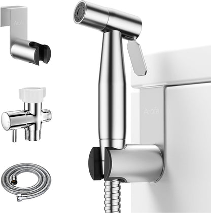 Arofa Handheld Bidet Sprayer for Toilet - 2 Pack Bidets Faucet for Existing Toilets Cloth Diaper Jet Sprayer, Stainless Steel Muslim Shower with Bidet Hose for Feminine Wash