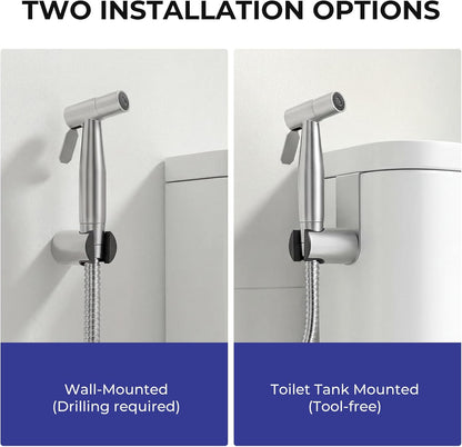 Handheld Bidet Sprayer for Toilet - Stainless Steel Bathroom Bidet Faucet with Adjustable Water Pressure Hose - Leak-Proof Muslim Shower & Cloth Diaper Sprayer for Baby, Feminine Wash, Pet Bath