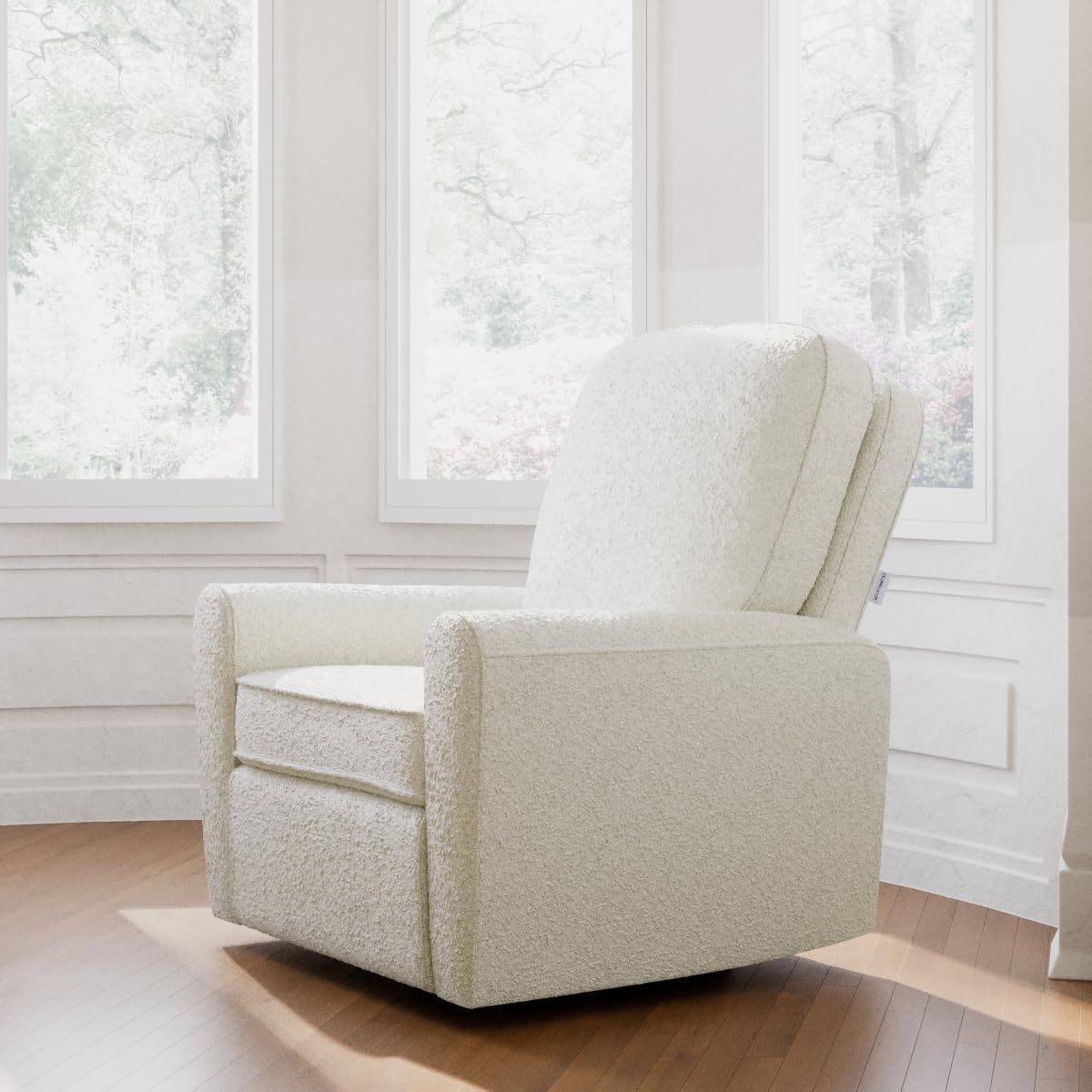 Storkcraft Amalfi Deluxe Power Recliner Swivel Glider – Premium Electronic Nursery Rocking Chair, Oeko-TEX 100 Certified, Includes Dual-USB Charging Port with USB-A & USB-C (Black Boucle)