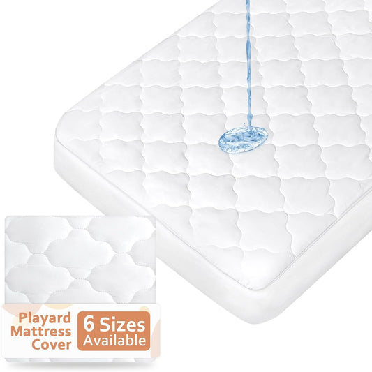 Pack and Play Mattress Pad, Compatible with Baby Trend Nursery Suite EZ-Fold Playard, Pack and Play Mattress Sheets Cover Protector Waterproof Soft Quilted