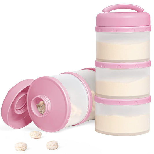 Termichy Stackable Formula Dispenser Portable Milk Powder Container, 2 Pack, Warm Grey