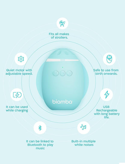 Automatic Baby Rocker for Stroller - Multi-Function Universal Stroller Rocker & White Noise Sound Machine for Baby, Rocking Device & Portable Sound Machine Travel w/Built-in Sounds & Speaker